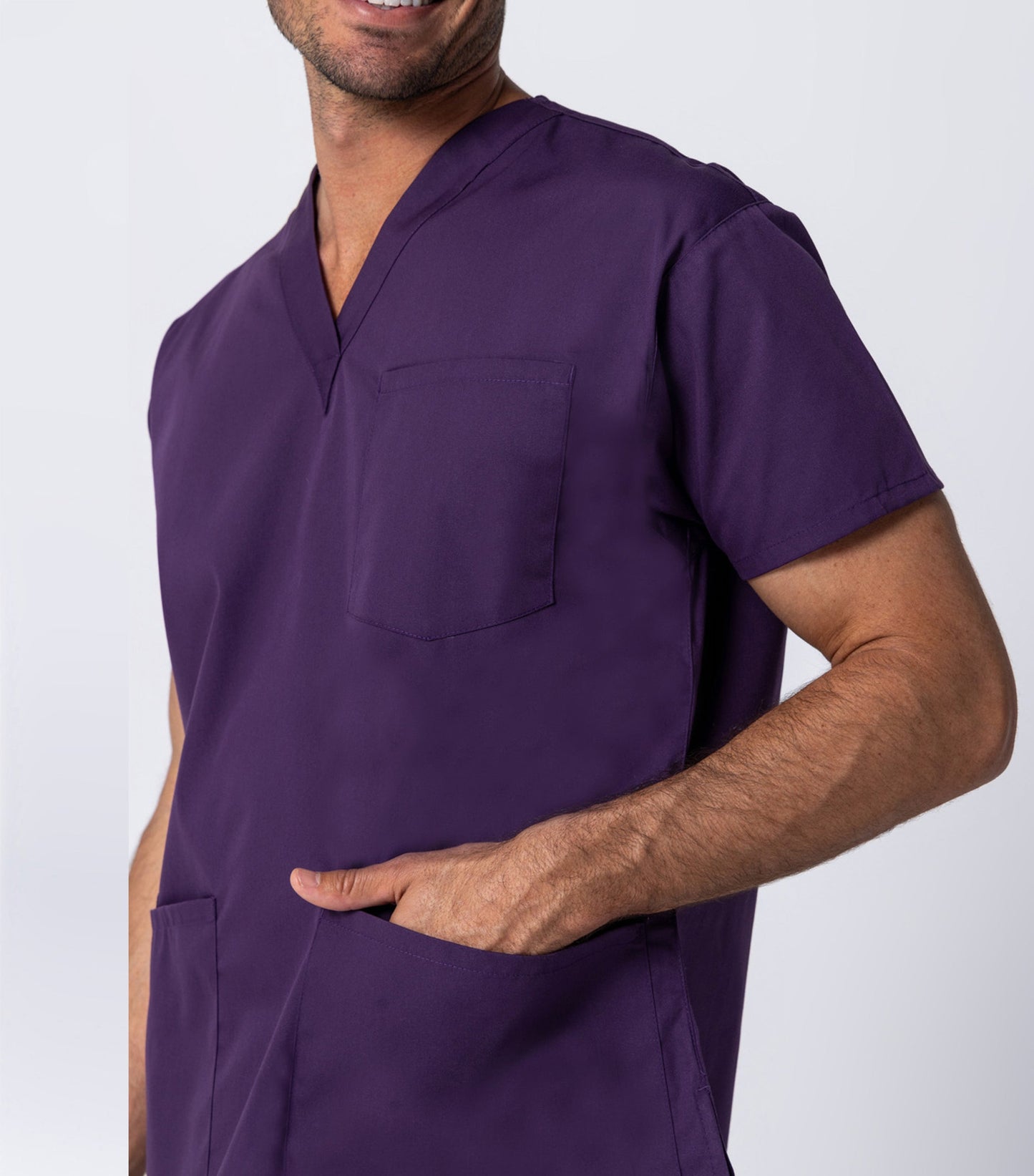 Poplin Unisex Scrub Set - 8 Pockets, Half Sleeves (3-Pocket Top & 5-Pocket Pant)