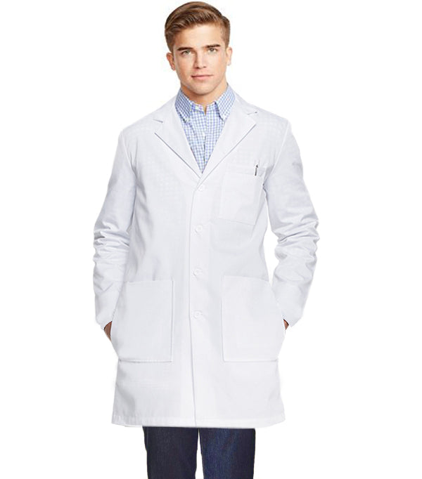 Microfiber Unisex Lab Coat with Plastic Buttons - 3 Front Pockets with Side Inside Pockets (Access to Pockets from Side), Full Sleeves