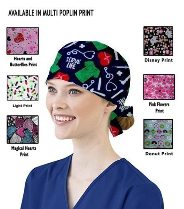 Poplin Scrub Caps in Multiple Prints –