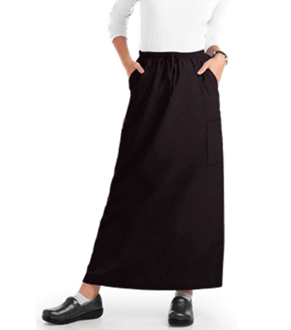 Stretch Women's A-Line Skirt with 2 Cargo Pockets full Elastic Waistband with Drawstring