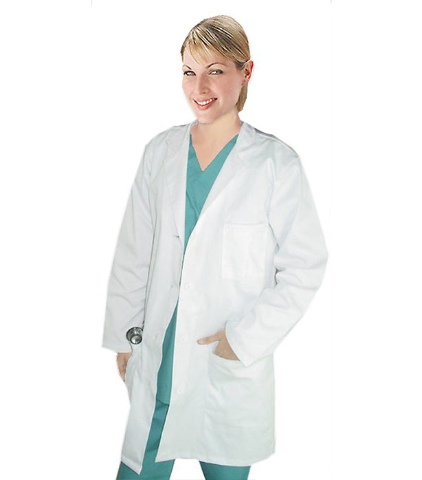 Twill Women's Lab Coat Full-Sleeve with 3 Pockets Pleated & plastic Buttons