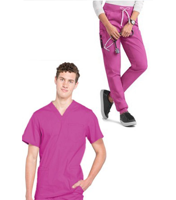 Poplin Unisex Jogger Scrub Set - 9 Pockets, Half Sleeves (3-Pocket Top & 6-Pocket Pant)