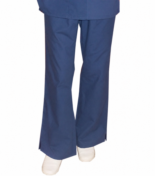 Poplin Pant 2 side pockets flare leg waistband with drawstring and elastic both ladies