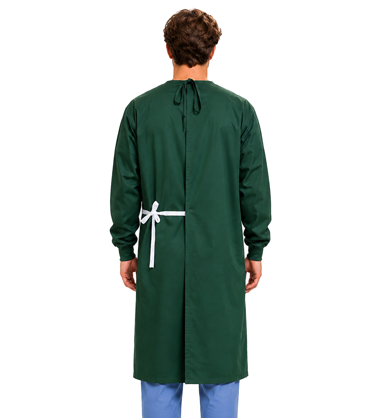 New Doctor gown in full sleeve with rib with matching piping Back-open tie-able in Cut N Sew Style
